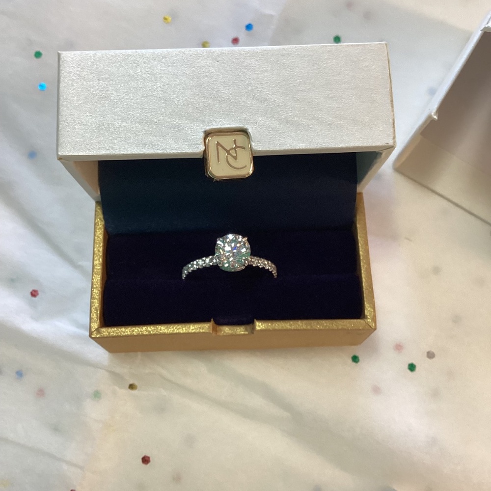 DIAMOND ENGAGEMENT RING DESIGNER PLATINUM SETTING 1.52 GIA CERTIFIED SI1 G